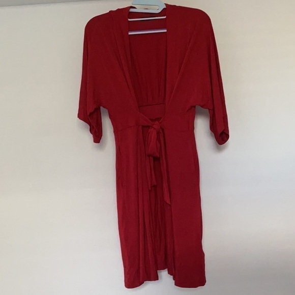 YALA NINA ELBOW SLEEVE BELTED BAMBOO ROBE S/M - Picture 4 of 5